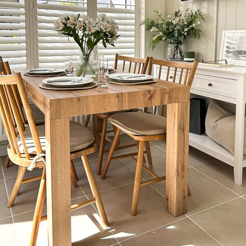 Mobili Fiver, First Extendable Table, 47,2(77,6) x31,5 in, Rustic Oak, for 6-8 people, Expandable Dining Table for Kitchen, Living room, Italian Furniture