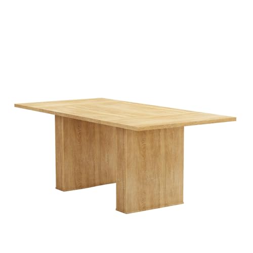 PHOYAL 78.7" Large Farmhouse Dining Table, Rectangular Dinner Table for 6 to 10 People, 78.7" L x 39.4" W x 30.7" H for Dining Room, Home Office, Living Room Furniture, Natural