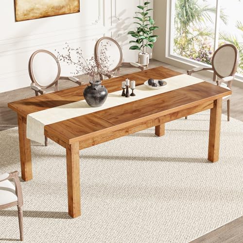 Tribesigns 70.87" Wood Dining Table for 6-8 People, Modern Large Rectangle Kitchen Table, Farmhouse Dinner Table Dining Room Table Kitchen & Dining Room Furniture with Thickened Legs