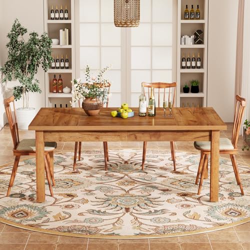 Tribesigns 70.87" Wood Dining Table for 6-8 People, Modern Large Rectangle Kitchen Table, Farmhouse Dinner Table Dining Room Table Kitchen & Dining Room Furniture with Thickened Legs