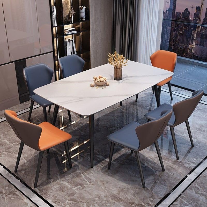 Rectangular Dining Table,47"Dining Table for 4,Marble Sintered Stone Tabletop,Strong Metal Leg Use for Dining Room Table,Kitchen Table,Coffee Table,Office Desk,Plant Table,Computer Desk(ONLY TABLE)