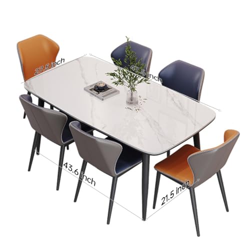 Rectangular Dining Table,47"Dining Table for 4,Marble Sintered Stone Tabletop,Strong Metal Leg Use for Dining Room Table,Kitchen Table,Coffee Table,Office Desk,Plant Table,Computer Desk(ONLY TABLE)