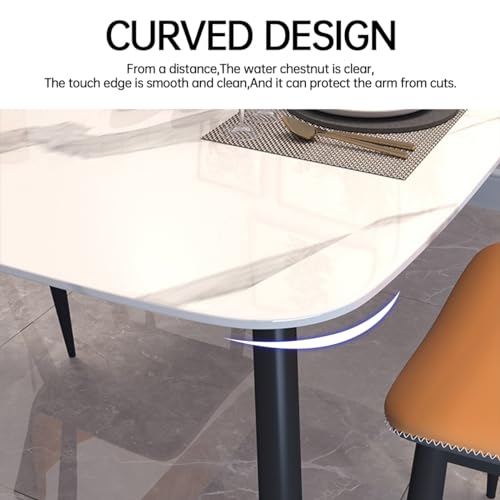 Rectangular Dining Table,47"Dining Table for 4,Marble Sintered Stone Tabletop,Strong Metal Leg Use for Dining Room Table,Kitchen Table,Coffee Table,Office Desk,Plant Table,Computer Desk(ONLY TABLE)