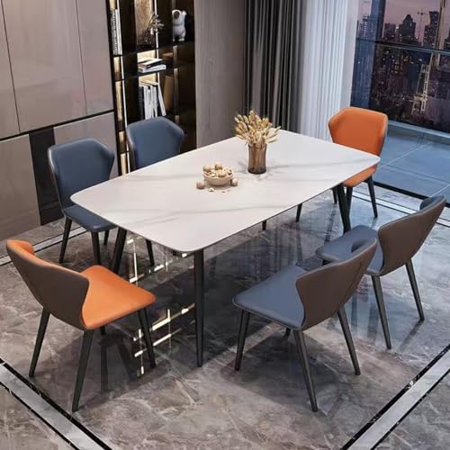 Rectangular Dining Table,47"Dining Table for 4,Marble Sintered Stone Tabletop,Strong Metal Leg Use for Dining Room Table,Kitchen Table,Coffee Table,Office Desk,Plant Table,Computer Desk(ONLY TABLE)