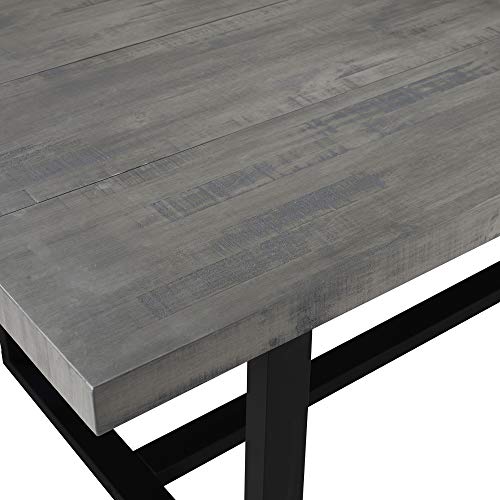 Walker Edison Andre Modern Solid Wood Dining Table, 72 Inch, Grey