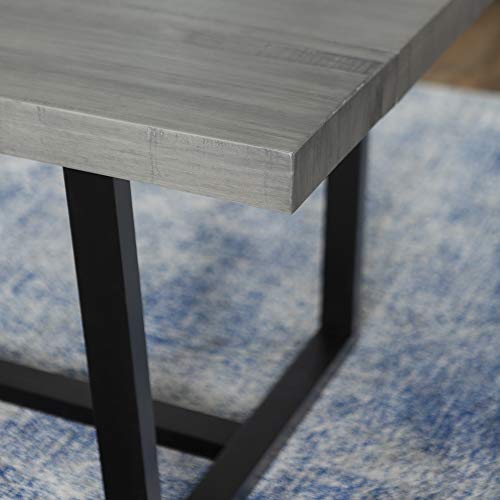 Walker Edison Andre Modern Solid Wood Dining Table, 72 Inch, Grey