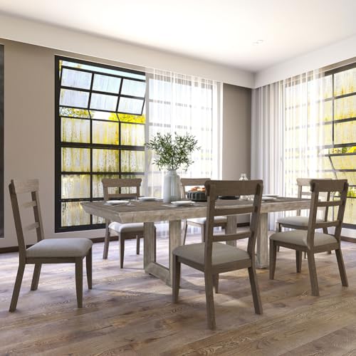 JURMALYN 98" Wood Dining Table Extendable Kitchen Table, Country Rustic Rectangular Dining Room Table for 6 8-Person, (Grey)