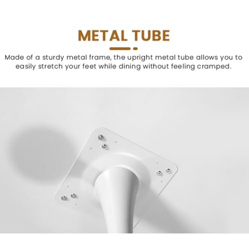 LTTROMAT 42 Inch Round Dining Table, Pure White Tulip Dining Table Tulip Table W/0.71" Thickness & Metal Pedestal Base for 4 to 6 People, Modern Round Kitchen Table Leisure Table Circle Coffee Table