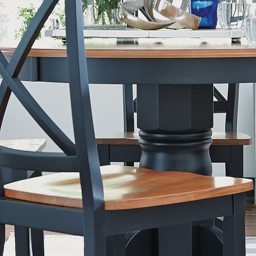 Homestyles Bishop 5 Piece Dining Set, W-42”, D-42” H-30”, Black/Oak