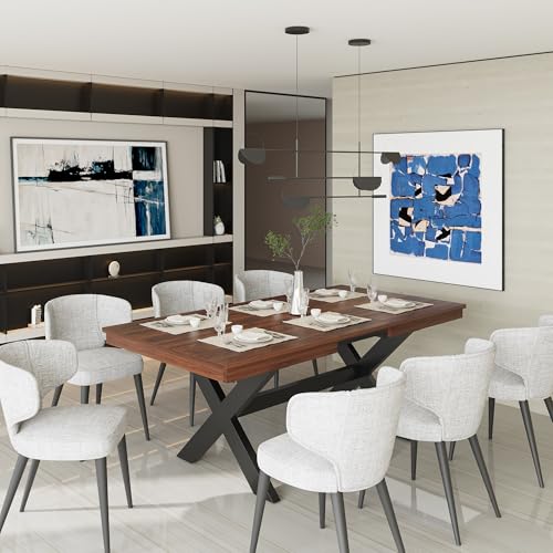 Boloni 59"-76" Extendable Dining Table for 4-8 Person, Space-Saving Folding Dining Table, Extra Long Transformer Table with Extension Leaves Holder, Walnut