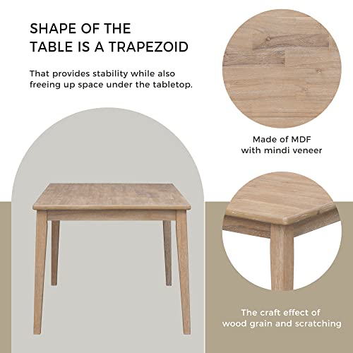 Harper & Bright Designs Kitchen Dining Table Set for 6, Classic and Traditional Style 6 - Piece Dining Set, Includes Dining Table, 4 Upholstered Chairs & Bench (Natural Wood Wash)