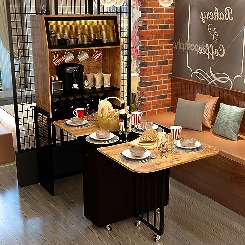 PAUKIN Dining table sets, wine coolers, and foldable dining table sets with storage drawers, wine racks, and storage cabinets provide a different kind of dining space and convenience.