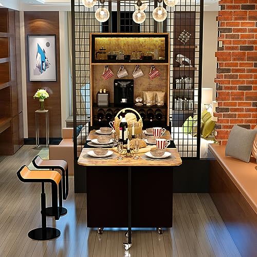 PAUKIN Dining table sets, wine coolers, and foldable dining table sets with storage drawers, wine racks, and storage cabinets provide a different kind of dining space and convenience.