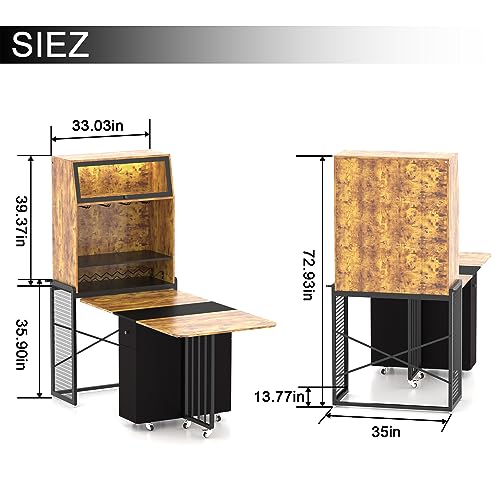 PAUKIN Dining table sets, wine coolers, and foldable dining table sets with storage drawers, wine racks, and storage cabinets provide a different kind of dining space and convenience.