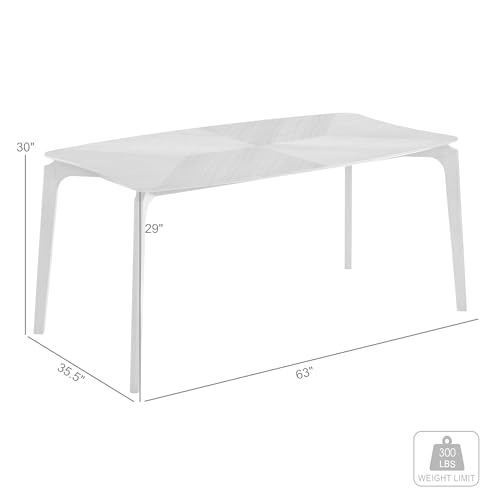 Armen Living Kalia Modern Wood Rectangular Dining Table, 63" x 33.5", Walnut