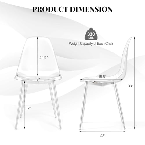 Tangkula Glass Dining Table Set for 4, Modern Kitchen Table and Chairs, Glass Dining Room Table Set for Small Living Room, Kitchen
