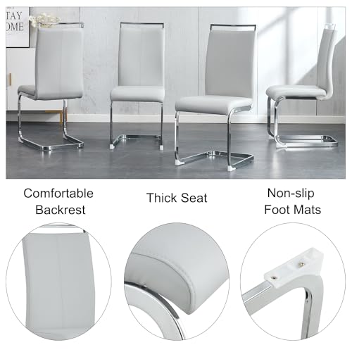 hohoedc 79'' Modern Dining Table Set for 8,White Kitchen Table Set,Luxury Dining Table Set with 1.8-inch Thick Faux Marble Table Top＆8 Pu Leather Upholstered Chairs Ideal for Dining kicken Room