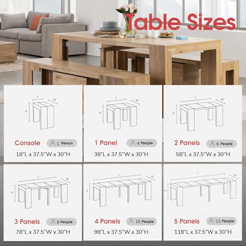 Transformer Table Dining Set Table + Bench (Natural)
