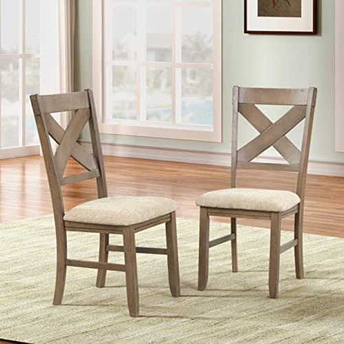 Roundhill Furniture Raven Wood 6-Piece Dining Set, Extendable Trestle Dining Table with 4 Chairs and Bench, Glazed Pine Brown