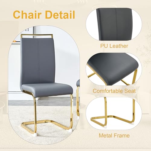 Dining Table Set For 10,Kitchen Table Chairs Set With Glossy Faux Marble Table Top, 79in White Rectangle Dining Room Table Set For10,11 Piece Kitchen Table And Chairs Set Idel For Kitcken Dining Room