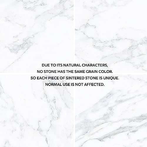 POVISON 71" Modern Dining Table for 6, Matte White Kitchen Table Sintered Stone Dining Table Top with X-Shape Carbon Steel Pedestal Table, Rectangle Table for Dining Room(Table Only)