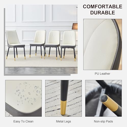 Dining Table Set for 8, 71" Black Kitchen Table Set, Faux Marble Dining Table Set for 8, Kitchen Table Chairs Set of 8 PU Leather Upholstered Chairs, Dining Room Table Set for Kitchen, Dining Room