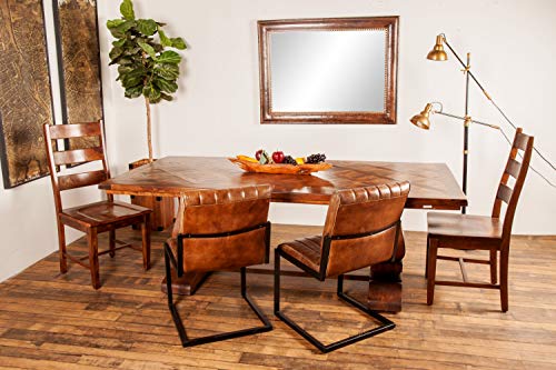 Deco 79 Mango Wood Dining Table with Parquet Inlay, 84" x 42" x 30", Brown