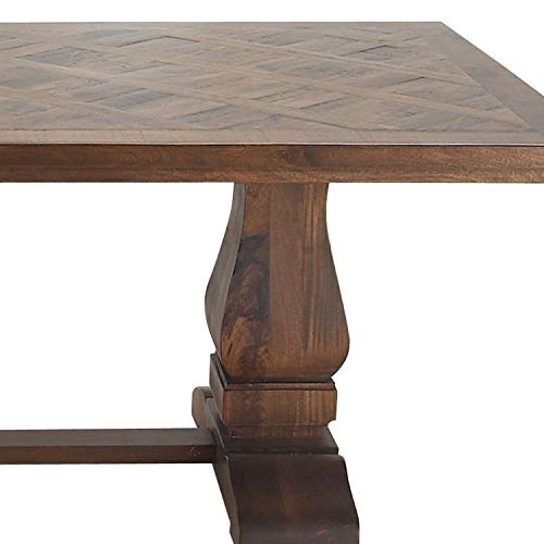 Deco 79 Mango Wood Dining Table with Parquet Inlay, 84" x 42" x 30", Brown