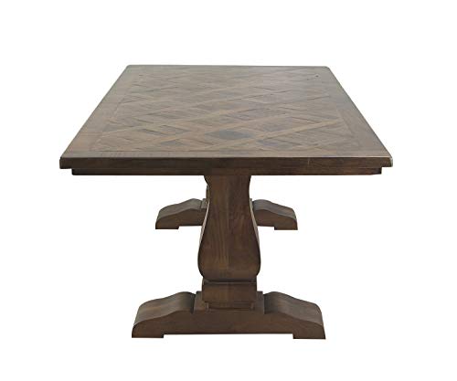 Deco 79 Mango Wood Dining Table with Parquet Inlay, 84" x 42" x 30", Brown