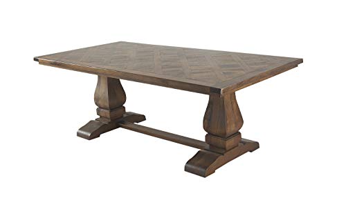 Deco 79 Mango Wood Dining Table with Parquet Inlay, 84" x 42" x 30", Brown