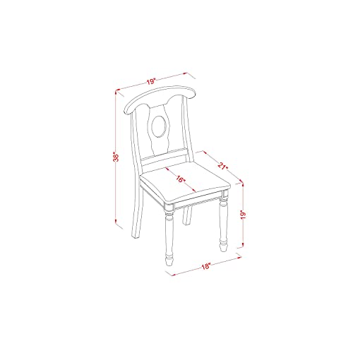 East West Furniture DOKE9-BCH-LC Dover 9 Piece Set Includes a Rectangle Dining Room Table with Butterfly Leaf and 8 Faux Leather Upholstered Chairs, 42x78 Inch, Black & Cherry