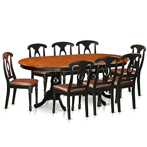 EAST WEST FURNITURE 9 Pc Dining room set-Dining Table with 8 Wooden Dining Chairs