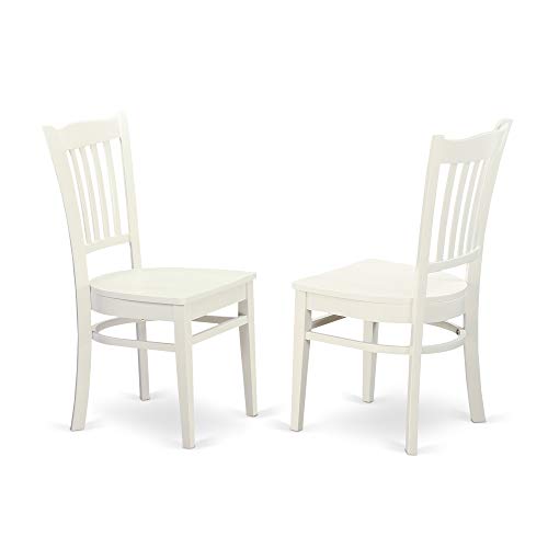 East West Furniture LGGR9-LWH-W Logan 9 Piece Kitchen Set Includes a Rectangle Table with Butterfly Leaf and 8 Dining Room Chairs, 42x84 Inch, Linen White