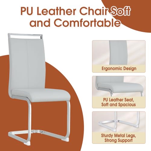 JUFU Modern Dining Table Set for 6,White Faux Marble Dining Room Table Set for 6，63" Rectangle Kitchen Table Chairs Set of 6 for Dining Kitchen Room