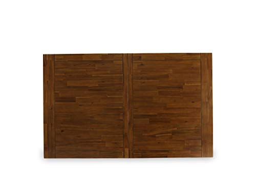 East West Furniture LAGA9-88-03 9 Piece Dining Table Set includes a Rectangle Kitchen Table with Removable Leaf and 8 Brown Linen Fabric Parson Dining Chairs, 42x92 Inch, Walnut