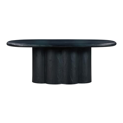 Tov Furniture Elika Black Faux Plaster Oval Dining Table