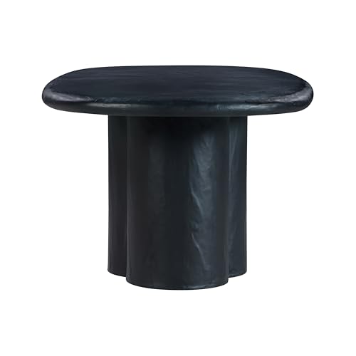 Tov Furniture Elika Black Faux Plaster Oval Dining Table