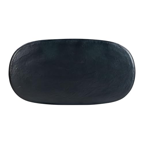 Tov Furniture Elika Black Faux Plaster Oval Dining Table