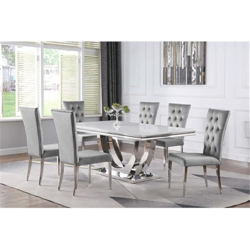 Coaster Home Furnishings Kerwin 7-Piece Dining Room Set Grey and Chrome