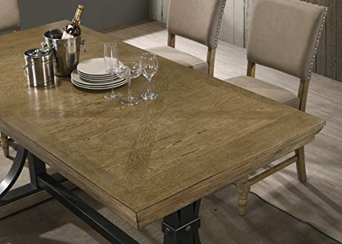 Roundhill Furniture Birmingham 7-Piece Table with Nail Head Chairs Counter Height Dining Set, Driftwood