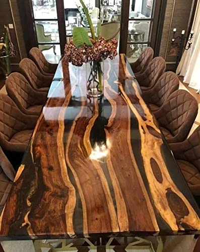 Personalized Large EPOXY Table, Resin Dining Table for 2, 4, 6, 8 River Dining Table Top, Wood Epoxy Coffee Table Top, Living Room Table (Without Stand, 60 x 30 Inches)