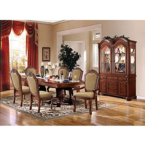 7-Piece Dining Set with Dining Extendable Table, 4 Side Chairs and 2 Arm Chairs (B)