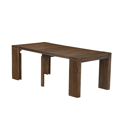 Luxe by East West Furniture - X12X1-008-04 - 13 Pieces Modern Dining Set contains an Extendable Rectangle Kitchen Table and 12 Stackable Dining Chairs, 39x120 Inch, Antique Walnut