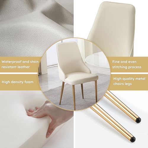 Leavader 9-Pcs Round Dining Room Table Set, Luxury Lazy Susan Dining Table Set of 8, Modern Sintered Stone Dining Table with Soft Outer-Skin Base, 59" D Faux Marble Dining Table Set for Home Kitchen