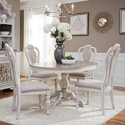 Liberty Furniture INDUSTRIES Magnolia Manor Opt 5 Piece Pedestal Table Set, W0 x D0 x H0, Antique White