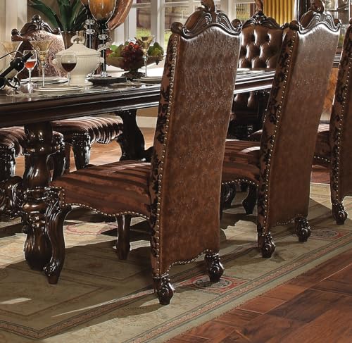 Kitchen Furniture Set 9pc Formal Dining Table Set Include 1 Extendable Dining Table, 6 Side Chairs and 2 Arm Chairs, 8-Person Dining Set, Set for 6-8 People (Cherry Oak)