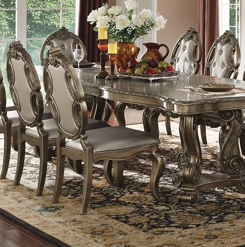 Kitchen Furniture Set 11pc Formal Dining Table Set Include 1 Dining Table, 8 Side Chairs and 2 Arm Chairs, Set for 10 (Vintage Oak)