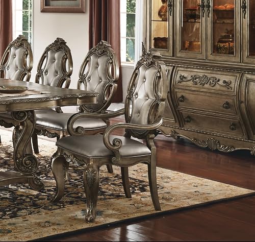 Kitchen Furniture Set 11pc Formal Dining Table Set Include 1 Dining Table, 8 Side Chairs and 2 Arm Chairs, Set for 10 (Vintage Oak)