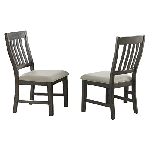 Sunset Trading Gray Trestle 7 Piece Dining Set | 96" Rectangular Extendable Table | 6 Upholstered Side Chairs | Distressed Wood | Seats 8, | 3 Size Expandable