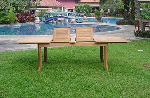 WholesaleTeak New 13 Pc Luxurious Grade-A Teak Dining Set - Large 117" Rectangle Table and 12 Stacking Arbor Arm Chairs #WHDSABo